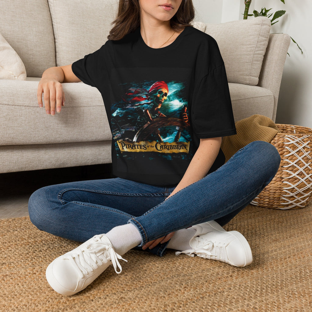 "Pirates of Caribbean" skeleton poster T-shirt