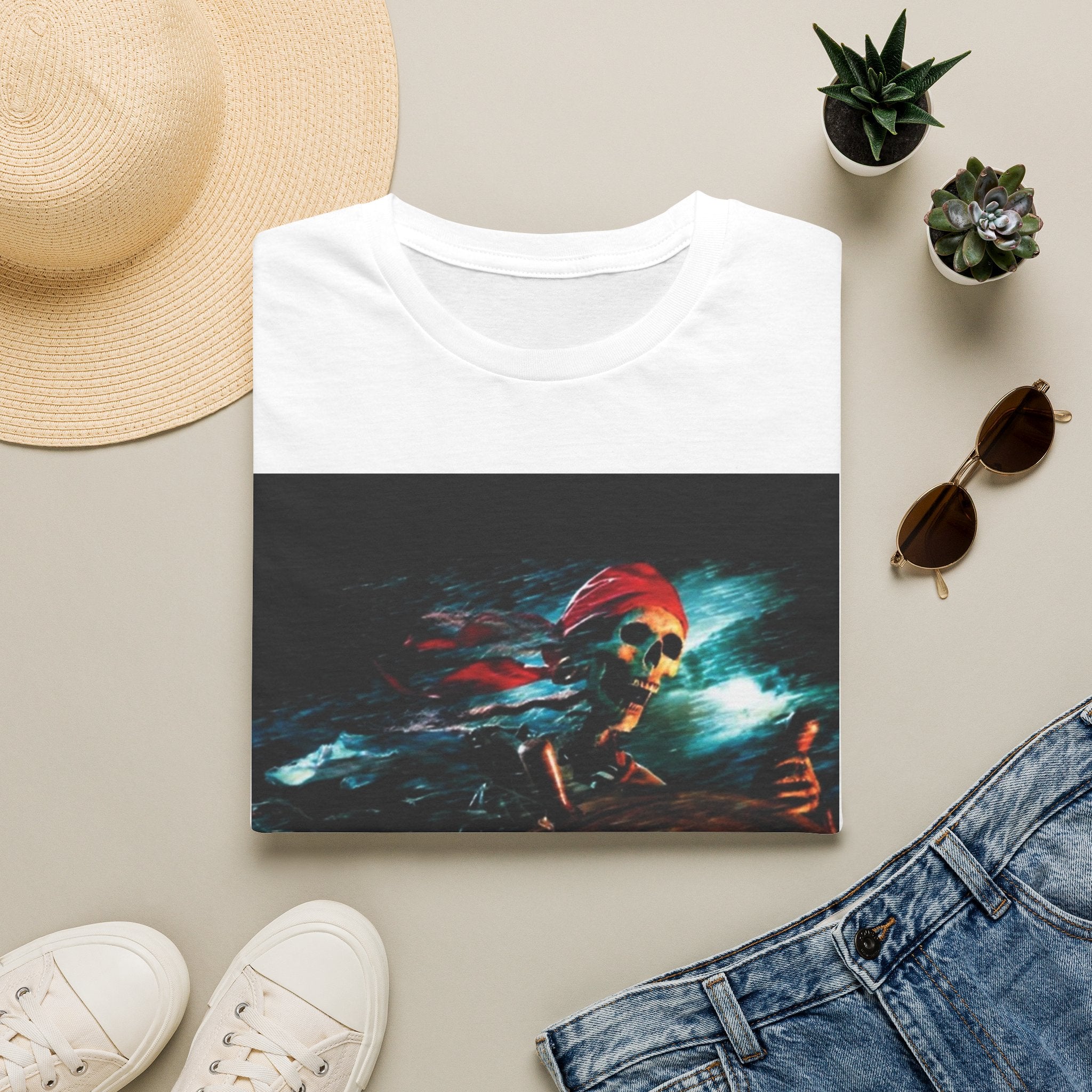 "Pirates of Caribbean" skeleton poster T-shirt