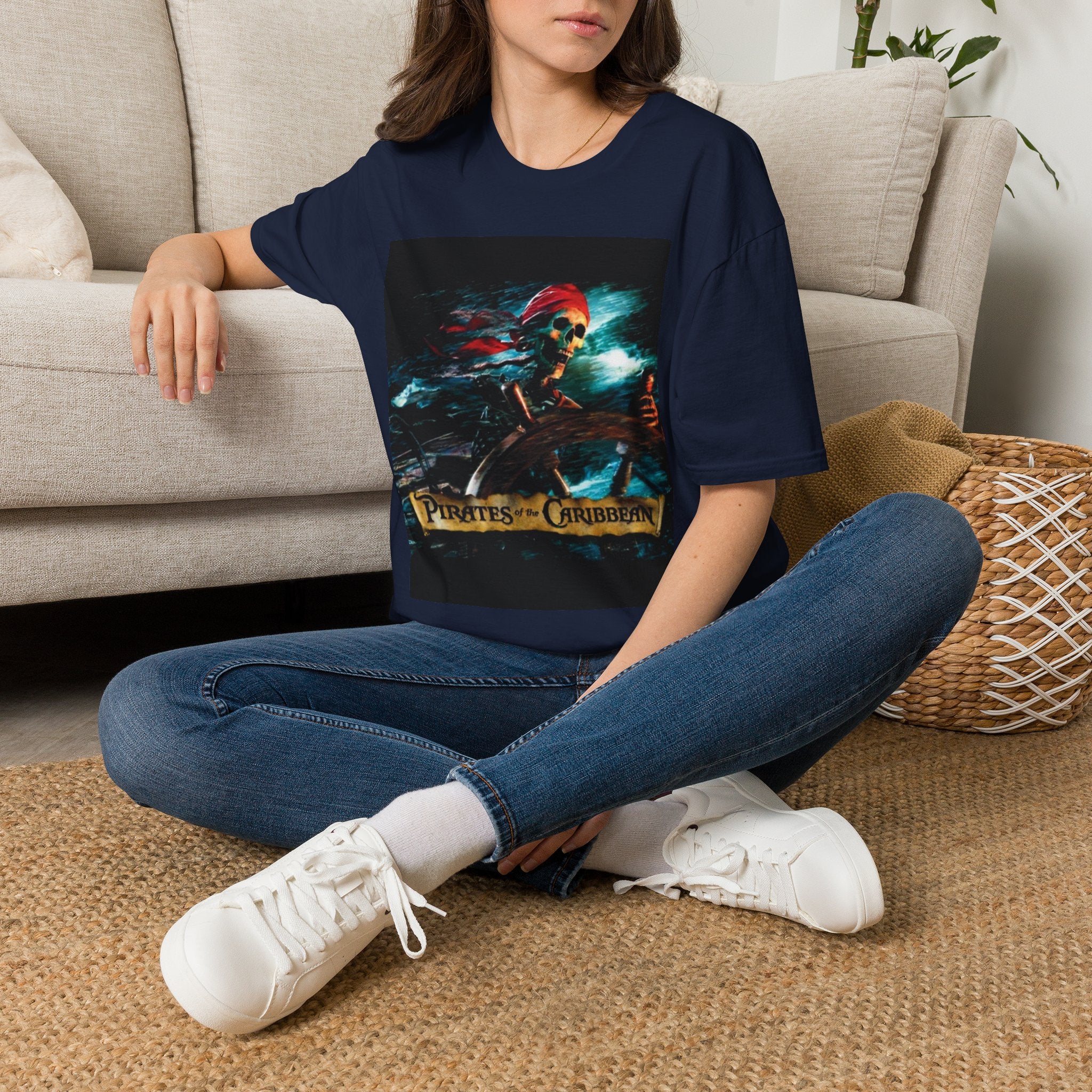 "Pirates of Caribbean" skeleton poster T-shirt